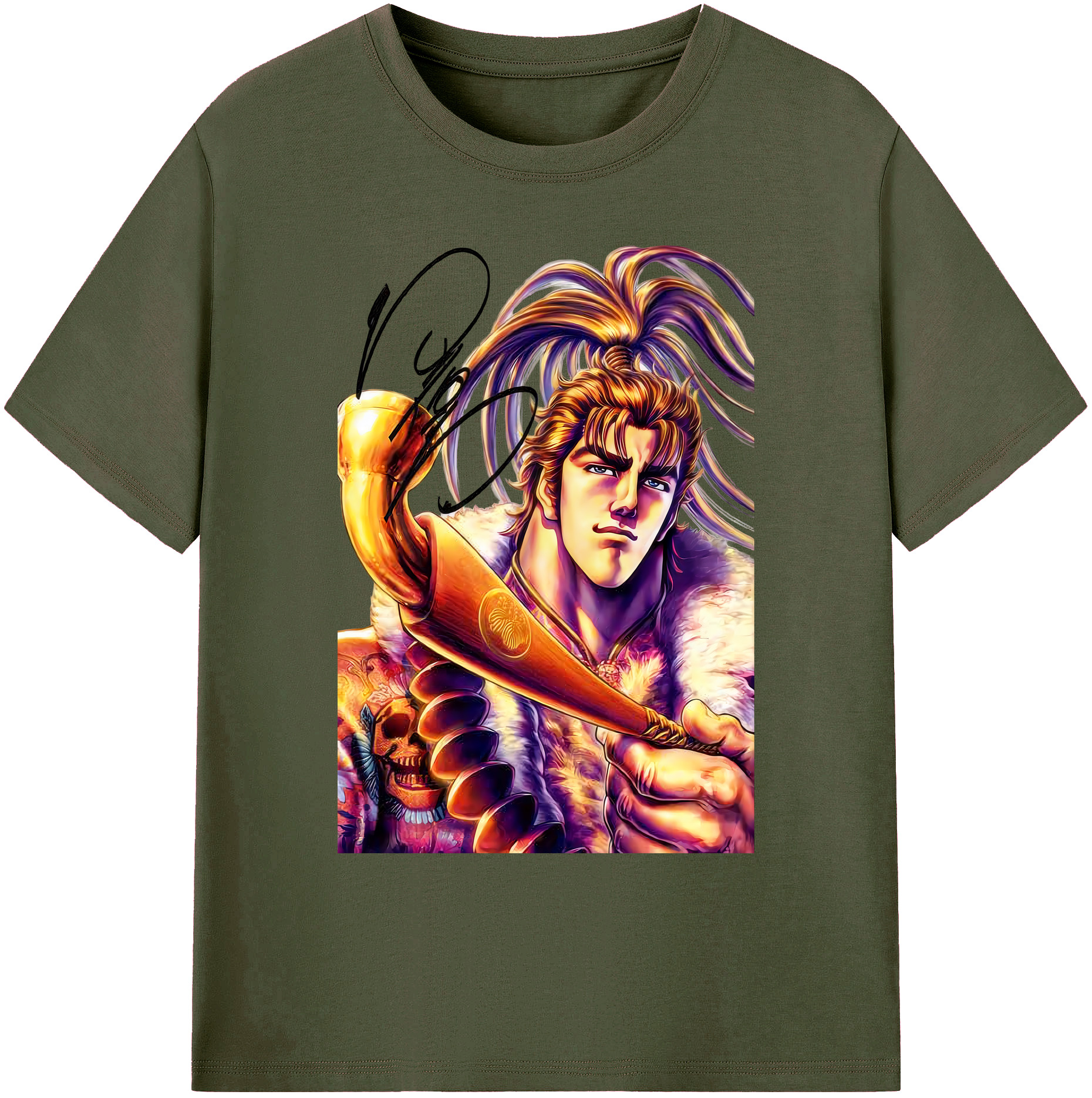 （画像用） 北斗の拳 Fist of the North Star 綿100％ メンズ半袖Tシャツ｜肌触りやわらか＆通気性